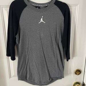 Jordan Black and Gray Long Sleeve Tee